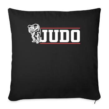 Arts martiaux de combattant de judo - Housse de coussin décorative 45 x 45 cm - noir - Devant