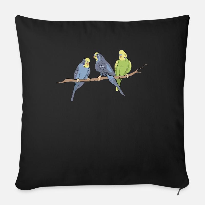 Vögel - Sofakissenbezug 45 x 45 cm - Schwarz