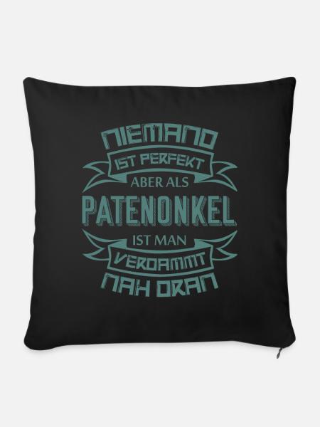 Patenonkel Perfekt - Sofakissenbezug 45 x 45 cm - Schwarz