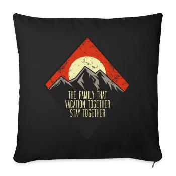 Family vacation together - Sofa pillowcase 17,3'' x 17,3'' (45 x 45 cm) - black - Front