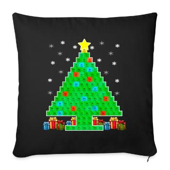 Chimie Tableau périodique Arbre de Noël Laide Noël - Housse de coussin décorative 45 x 45 cm - noir - Devant
