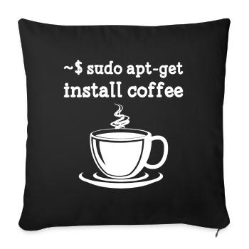 Sudo Apt-Get Install Coffee Linux - Sofakissenbezug 45 x 45 cm - Schwarz - Vorne