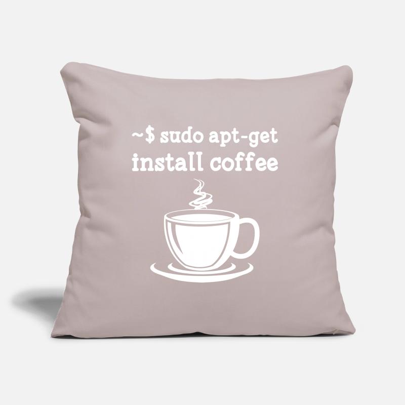 Linux Sudo Apt-Get Install Coffee Sofa pillowcase 17,3'' x 17,3'' (45 x 45 cm)