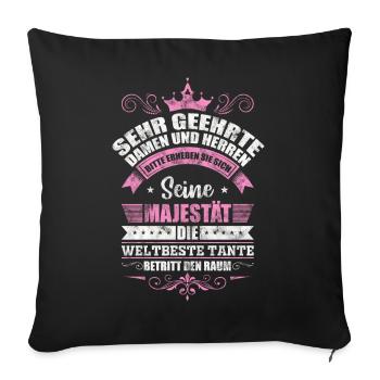 Weltbeste Tante - Sofakissenbezug 45 x 45 cm - Schwarz - Vorne