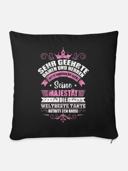 Weltbeste Tante - Sofakissenbezug 45 x 45 cm - Schwarz