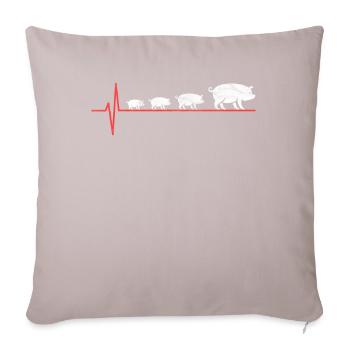 Cochon amour animal - Housse de coussin décorative 45 x 45 cm - taupe clair - Devant