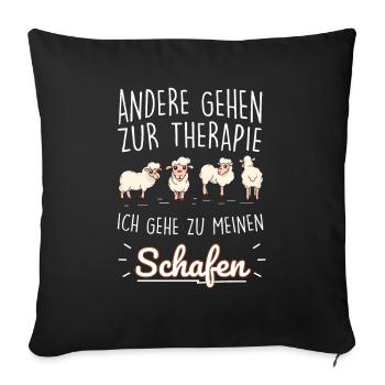 Landwirt Schafhirte Bauer Schafebesitzer - Sofakissenbezug 45 x 45 cm - Schwarz - Vorne