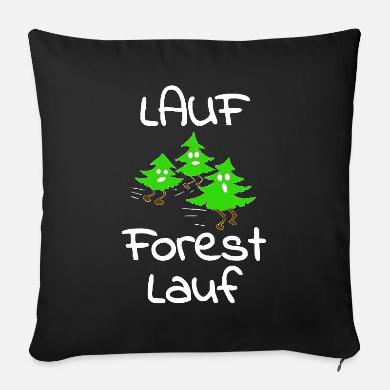 Lauf Forrest Lauf! Es ist Weihnachtszeit! - Sofakissenbezug 45 x 45 cm - Schwarz