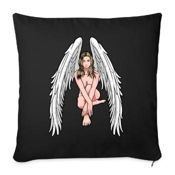 Xmas Christmas Angel Guardian Angel Heavenly - Sofa pillowcase 17,3'' x 17,3'' (45 x 45 cm) - black - Front