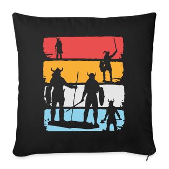 Wikinger Skandinavien Vikings Geschenk - Sofakissenbezug 45 x 45 cm - Schwarz - Vorne