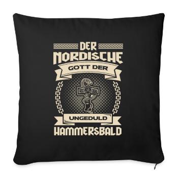 Vikings - Le dieu nordique - Housse de coussin décorative 45 x 45 cm - noir - Devant