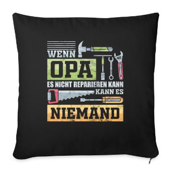 Opa Hobby Geschenk - Sofakissenbezug 45 x 45 cm - Schwarz - Vorne
