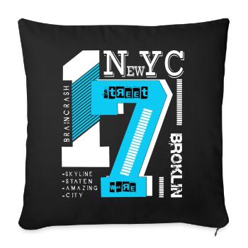 New York City - Housse de coussin décorative 45 x 45 cm - noir - Devant