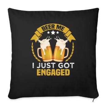 Toast de fiançailles - Housse de coussin décorative 45 x 45 cm - noir - Devant
