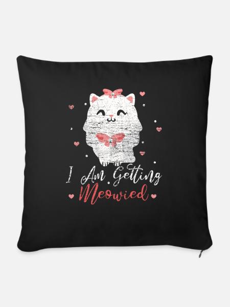 Verlobung Katze - Sofakissenbezug 45 x 45 cm - Schwarz