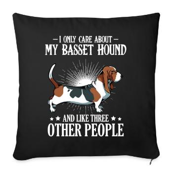 Beagle Love and Three Others - Sofa pillowcase 17,3'' x 17,3'' (45 x 45 cm) - black - Front