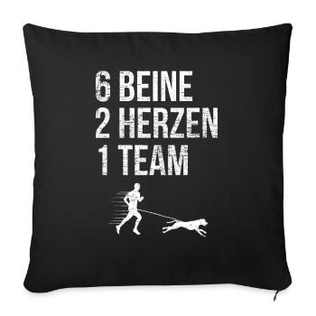 Canicross team - Sofa pillowcase 17,3'' x 17,3'' (45 x 45 cm) - black - Front