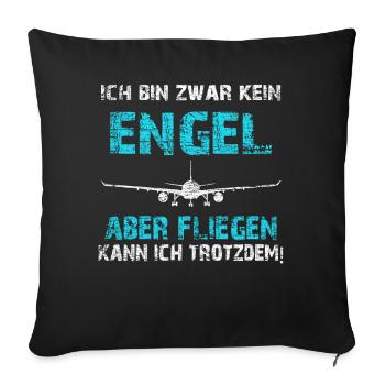 Pilot Fliegen - Sofakissenbezug 45 x 45 cm - Schwarz - Vorne