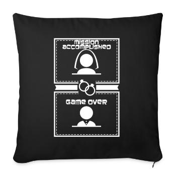 Game Finished Retro Motif - Sofa pillowcase 17,3'' x 17,3'' (45 x 45 cm) - black - Front