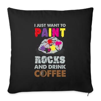 Paint stones art gift - Sofa pillowcase 17,3'' x 17,3'' (45 x 45 cm) - black - Front