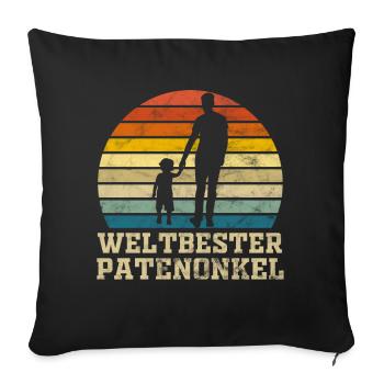 Weltbester Patenonkel Bruder Geschenk - Sofakissenbezug 45 x 45 cm - Schwarz - Vorne