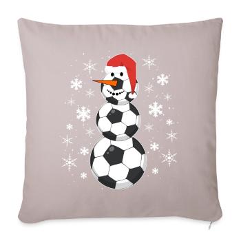 Bonhomme de neige équipe de foot noël noël - Housse de coussin décorative 45 x 45 cm - taupe clair - Devant