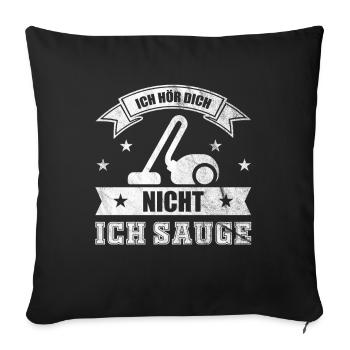 Cadeau de profession aspirateur nettoyeur de bâtiment - Housse de coussin décorative 45 x 45 cm - noir - Devant