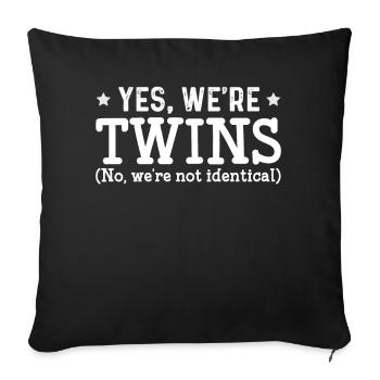 Oui, nous sommes jumeaux - Housse de coussin décorative 45 x 45 cm - noir - Devant