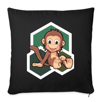 Cute Monkey - Sofa pillowcase 17,3'' x 17,3'' (45 x 45 cm) - black - Front