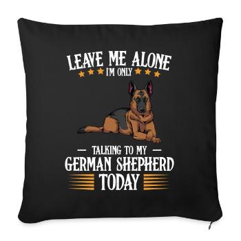 Je ne parle qu’à mon berger allemand - Housse de coussin décorative 45 x 45 cm - noir - Devant
