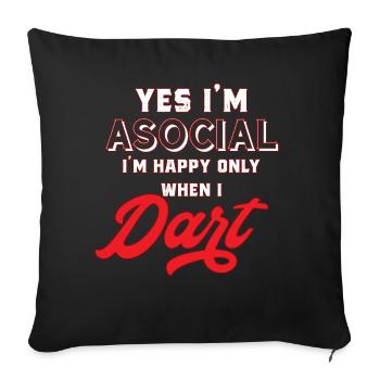 Darts darts - Sofa pillowcase 17,3'' x 17,3'' (45 x 45 cm) - black - Front