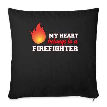 fire Department - Sofa pillowcase 17,3'' x 17,3'' (45 x 45 cm) - black - Front