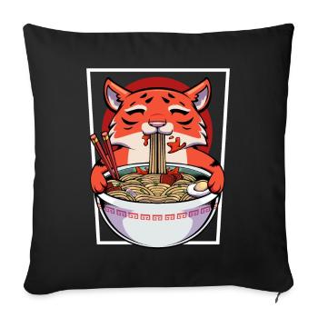 Kawaii Panda Ramen Bowl - Sofa pillowcase 17,3'' x 17,3'' (45 x 45 cm) - black - Front
