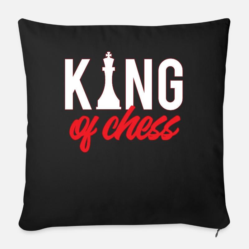 Jeu de société d’échecs - Housse de coussin décorative 45 x 45 cm - noir