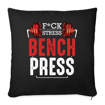 Bench Press Rage Motivator - Sofa pillowcase 17,3'' x 17,3'' (45 x 45 cm) - black - Front