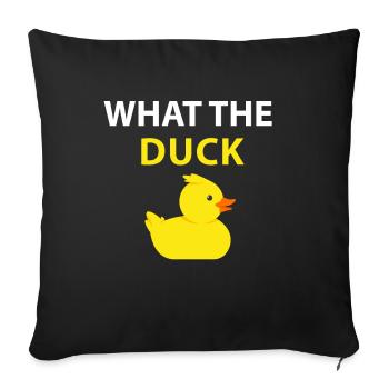 Funny Duck Gift What The Duck - Sofa pillowcase 17,3'' x 17,3'' (45 x 45 cm) - black - Front