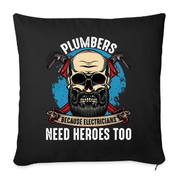 Klempnerhelden Skull Motiv - Sofakissenbezug 45 x 45 cm - Schwarz - Vorne