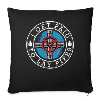 Tubular Statement with Valve Wheel - Sofa pillowcase 17,3'' x 17,3'' (45 x 45 cm) - black - Front