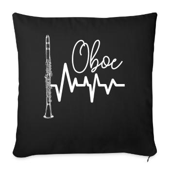 Oboe Herzschlag Grafik - Sofakissenbezug 45 x 45 cm - Schwarz - Vorne