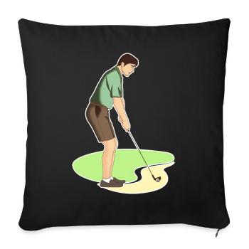 Golf | Golfing | Golfer | golf - Sofa pillowcase 17,3'' x 17,3'' (45 x 45 cm) - black - Front