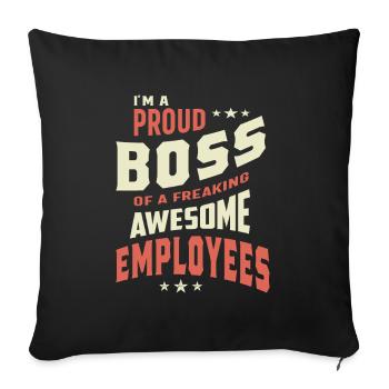 Je suis un fier patron d'employés impressionnants - Housse de coussin décorative 45 x 45 cm - noir - Devant