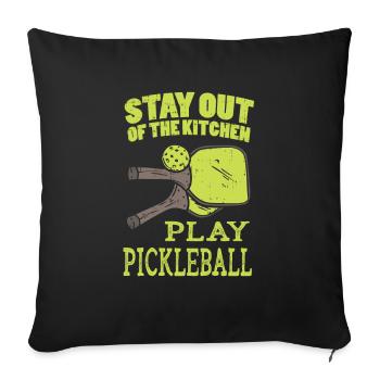 Pickleball Stay Out Of The Kitchen - Sofa pillowcase 17,3'' x 17,3'' (45 x 45 cm) - black - Front
