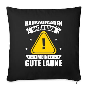 Schüler - Sofakissenbezug 45 x 45 cm - Schwarz - Vorne