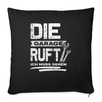 Mechaniker Garage - Sofakissenbezug 45 x 45 cm - Schwarz - Vorne