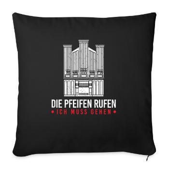 Orgel Pfeifenorgel Orgelspieler Organist Geschenk - Sofakissenbezug 45 x 45 cm - Schwarz - Vorne