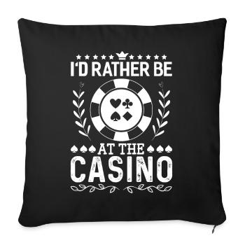 Jeux de casino - Housse de coussin décorative 45 x 45 cm - noir - Devant