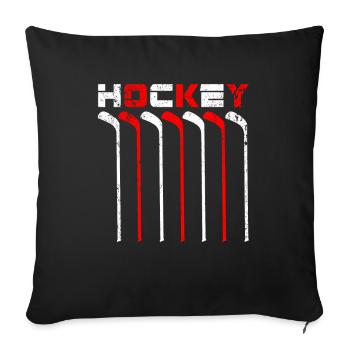 Hockey sur glace - Housse de coussin décorative 45 x 45 cm - noir - Devant