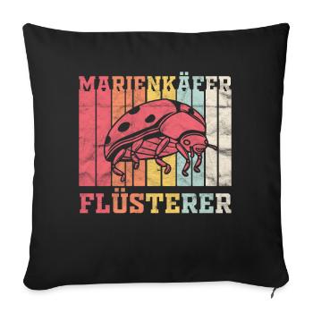 Ladybug Whispering Gift - Sofa pillowcase 17,3'' x 17,3'' (45 x 45 cm) - black - Front