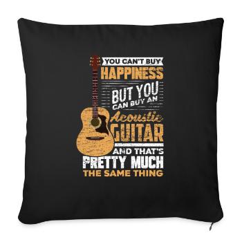Akustikgitarre Gitarre - Sofakissenbezug 45 x 45 cm - Schwarz - Vorne