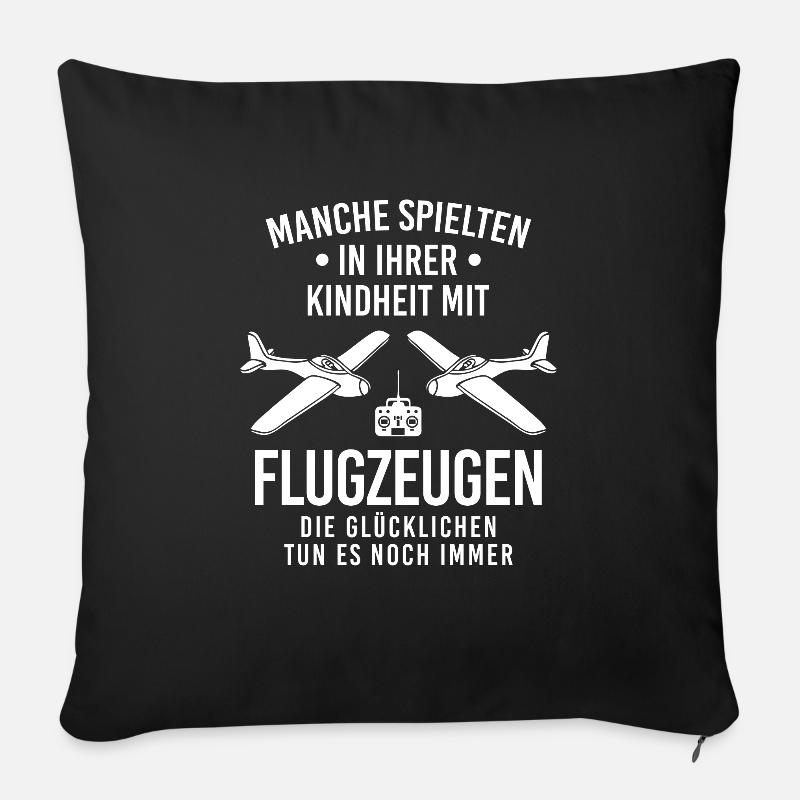 Modellflieger Modellflugzegflieger Modellflug - Sofakissenbezug 45 x 45 cm - Schwarz
